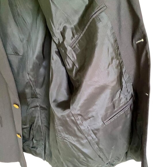 Navy Blazer Sport Coat Single Breasted Fully Lined Gold 2 Button Size 44R - Picture 8 of 8